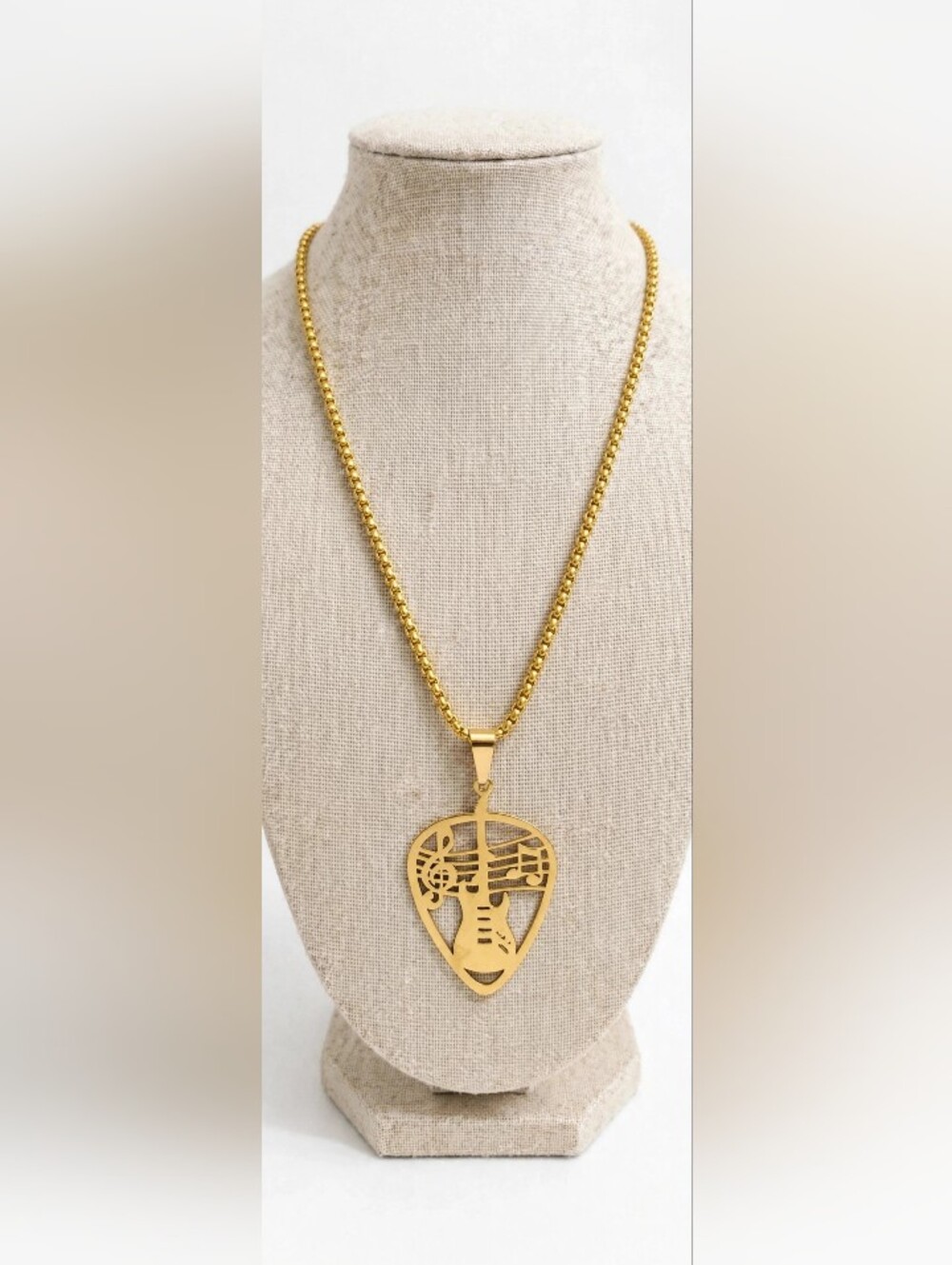 Gold-Tone Musical Guitar Pendant Necklace - Women's Jewelry